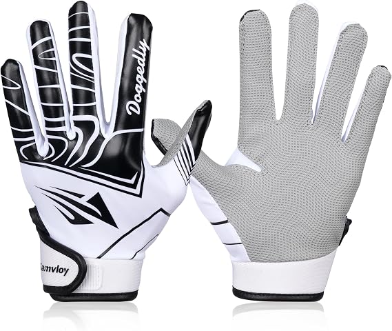 Baseball Batting Gloves for Youth with Super Grip and Finger-Fit Palms - Unisex Fit for Men, Kids, Boys & Girls