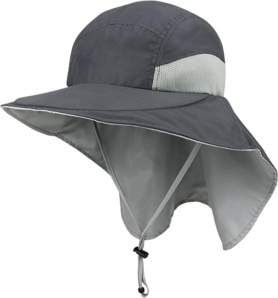 Juniper Microfiber Wide Brim Flap Cap Charcoal