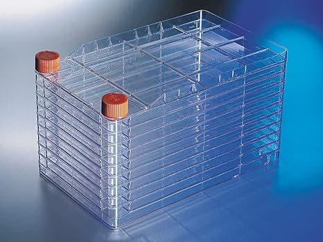 Corning CellBIND CellSTACK 3320 Polystyrene Rectangular Flask Chamber with Vent Caps, 6360 cm2 Growth Area (Case of 6)