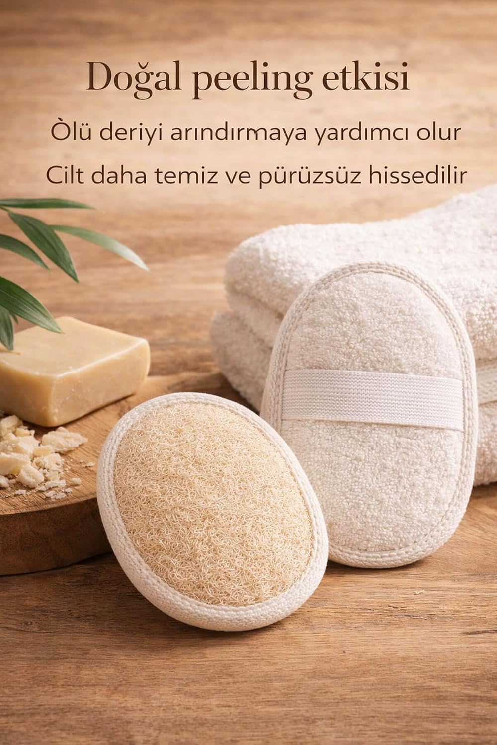 Mini Doğal Bakım Seti - Yüz Kesesi + Vücut Kesesi - Arındırıcı Peeling & Gözenek Sıkılaştırıcı 2'li Set