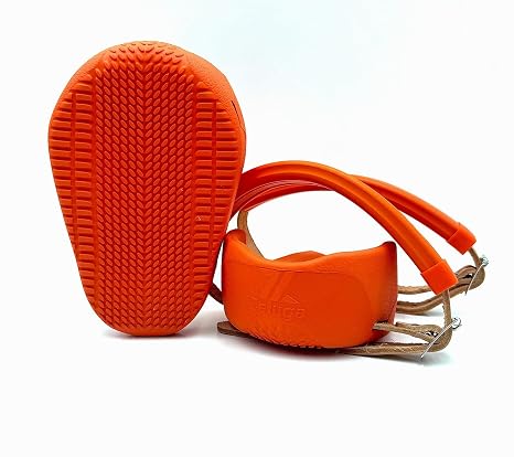 Zeluga 15-498 Knee Saver Knee Pads with Double Leather Strap, Anti-Skid Rubber Shied and Thick Foam Liner, Orange