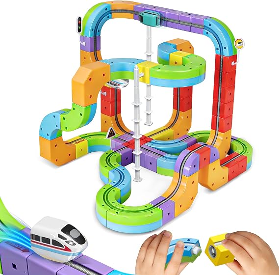 3D Cube Track Electric Train Set Toy, Gifts and Presents for Toddlers
