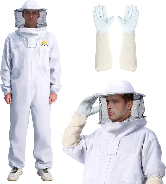 Adult Ventilated Beekeeping Suit with Round Veil