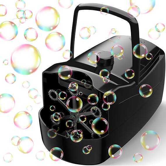 Bubble Machine, Automatic Bubble Blower Maker for Kids or Parties (Black)