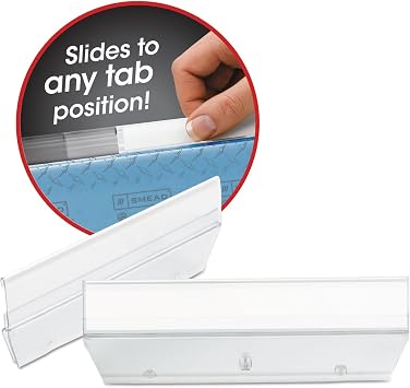 Smead Easy Slide Tab, 1/3-Cut, Clear, 18 Per Pack (64626), Pack of 1