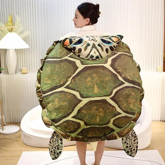 Wearable Turtle Shell Pillows Turtle Travel Pillow Tortoise Shell Stuffed Animal Turtle Cushion Dress Up Cute & Funny Tortoise Gift for Adult Children,60cm/24in