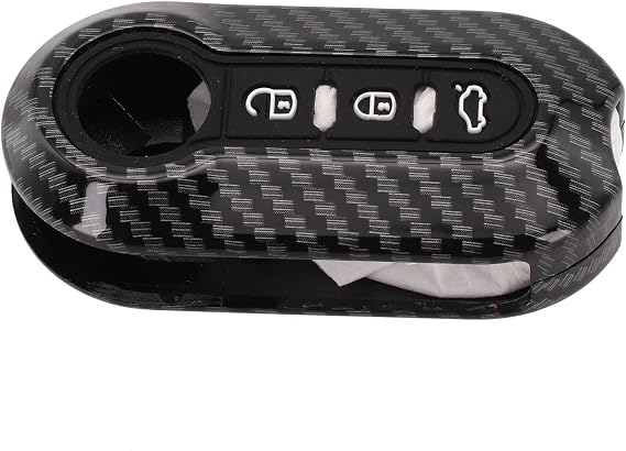 For Abarth Key – Carbon Protective Car Abs Fiber For Doblo Cover for Plus 500 For Ducato Key Cover with Snug Fit Punto Scratch-resistant Black Finish