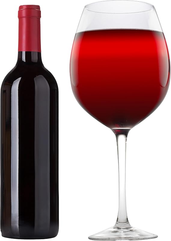 Oversized Giant 33.5oz Wine Glass - Holds a Full Bottle of Wine- Made of Hand-Blown Glass NOT Plastic- XL Glassware Fun for Charcuterie Boards, Bachelorette Trips & Weddings- Mothers Day Gifts for Mom