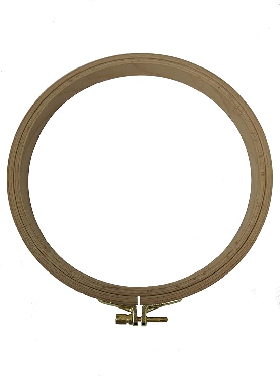 Nurge Premium Beech Wood Gold Clasp Quilting Hoop 8" Inches/22cm Diameter - 16mm Thick