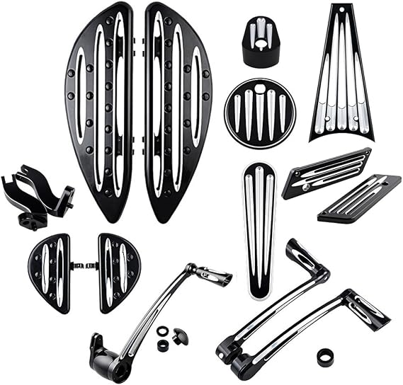 Front Rear Floorboards Footpeg Mount Brake Arm Kits Heel Toe Shift Levers Shifter Pegs Dash Accessory Pack Ignition Fuel Door Saddlebag Latch Cover Frame Grille Compatible with 09-13 Harley Touring