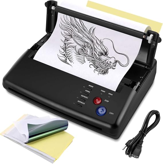 Temporary Tattoo TTattoo Transfer Stencil Machine Copier Printer, Includes 20pcs Free Transfer Paper
