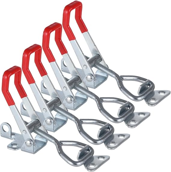 4 Pcs Toggle Latch Clamp, Heavy Duty Adjustable Large Hasp Clamp with 1320 Lbs Holding Capacity, for Smoker, Tool Box, Case and Industrial Equipment, 7.5 in Total Length