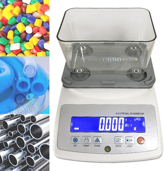 ExoticaBlend Solids Densimeter Electronic Solid Density Meter Digital Density Meter Grav-ity Balance Gravimeter for Measuring Plastic Rubber (ZG03)