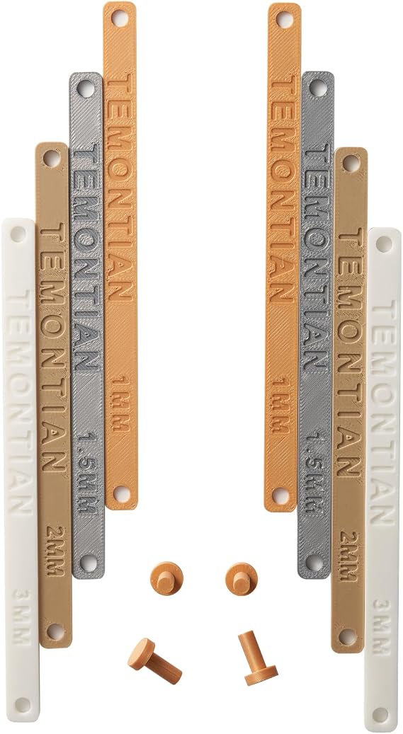 Rolling Pin Guides, Polymer Clay Depth Guide Set, 13 Thicknesses | Includes 4 pairs of color-coded guides with 13 thickness options from 17.5 mm for consistent clay rolling and shaping.
