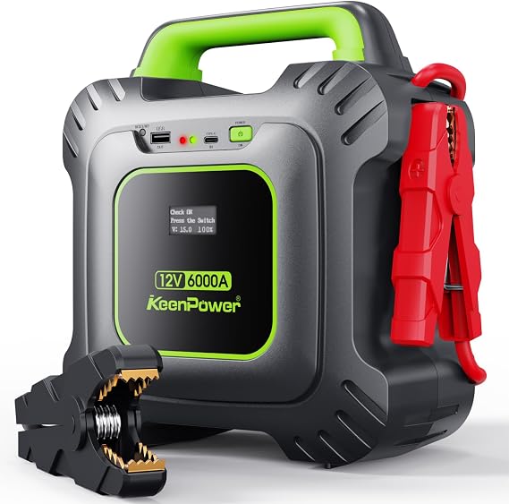 KeenPower 6000A Super Capacitor Jump Starter for All 12V Cars, Jump Box