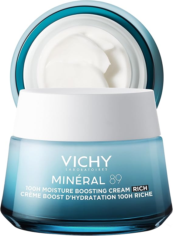 VICHY Mineral 89 Rich Cildi Güçlendiren 72 Saat Nemlendirici Bakım Kremi Kuru Ciltler İçin 50 ml | 100 saat yoğun nem, hiyalüronik asit, niasinamid ve skualan, dermatolojik olarak test edilmiştir