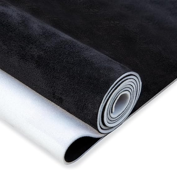 Hiksuky Suede Auto Headliner Fabric 54" L 60" W with Foam Backing - Black Interior Replacement Material for Car/Truck/SUV/RV Roof, Tube Packaging - Home Repair/DIY Headliner Material