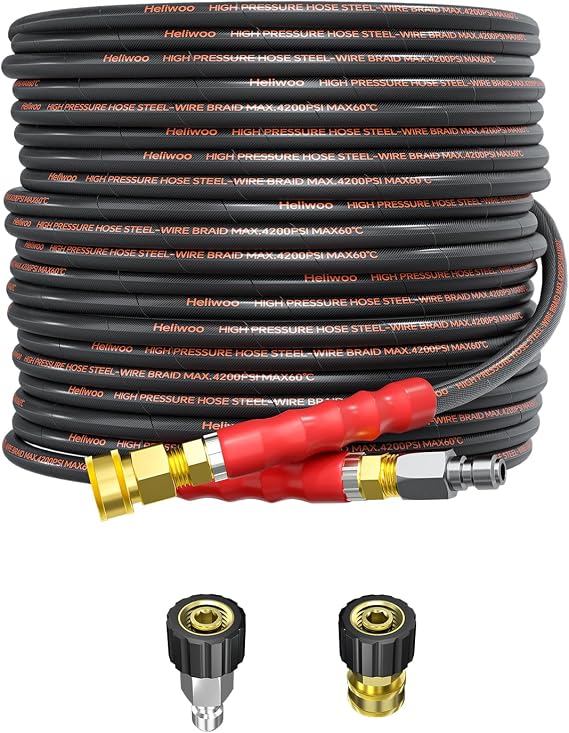 50FT Pressure Washer Hose 1/4" 4200PSI Kink Resistant