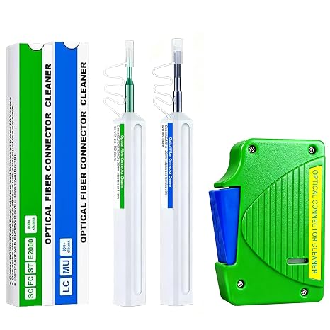 4 in 1 Fiber Optic Cleaner Cleaning Pen Box Kit,2.5mm 1.25mm FC SC ST LC Optical Fiber Cable Connector Endface Optical Clean Tool Set,800+ Cleans,Fiber Optic Cleaner Tools