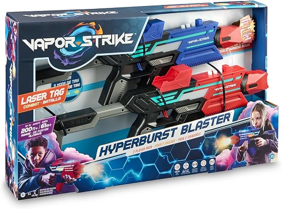 Vapor Strike Hyperburst Blasters 2 Player Pack, Lights, Sounds & Vapor Effects, Laser Tag Style Battle (Set of 2 Deluxe Blasters)