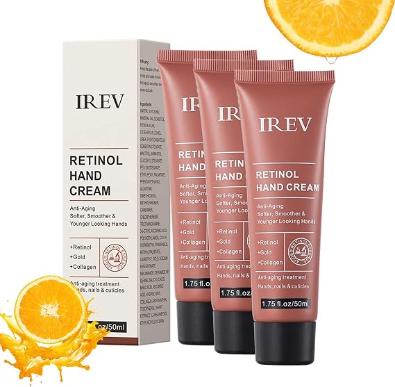 Retinol Anti-Aging Hand Cream,Relief Intense Moisture Hand Cream,Instantly Quenched, Soft & Supple Hands, for Dry Skin Cracked Skin,Travel Size Hand Lotion(3PCS)
