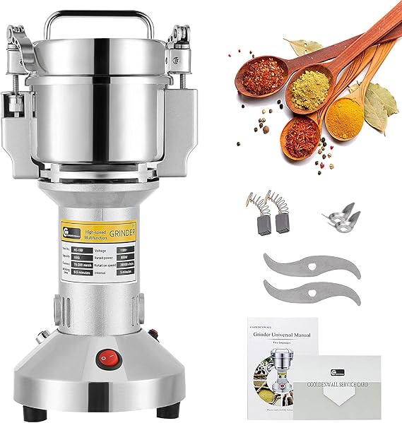 CGOLDENWALL 150g Grain Grinder Mill Small Spice Grinder Electric 850W 28000r/min Fast Grinding Pulverizer Dry Grain Corn Spices Seasonings Wheat Gift for Mom Wife 110V