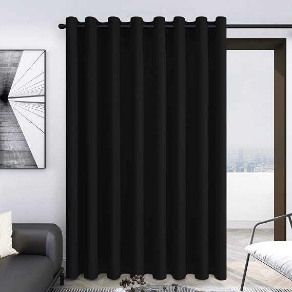 Deconovo Blackout Curtain for Bedroom, 1 Panel, 100W x 84L, Black