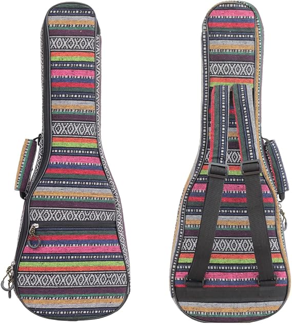 MUINS Ukulele Bag,21 23 26 Durable Colorful Ukelele Case with Thicker Pad with Double Adjustable Straps, Storage and Handle (Pink, Concert 23 Inch)