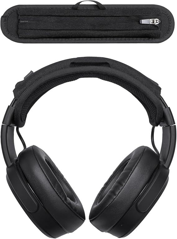 Headband Cushion Cover Compatible with Skullcandy Hesh Evo, Hesh ANC, Crusher ANC 2, Crusher Evo, Riff 2, Icon ANC Wireless Headphone, 6mm Thick Cushion, No Wobble Zipper Slider, Hanging Loop