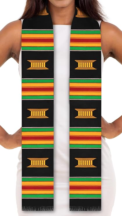 ADVANSYNC Kente Cloth Stole Black (New Beautiful Black)