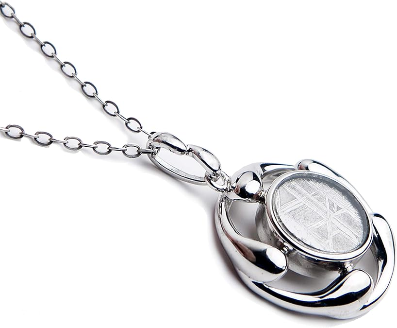 Genuine Natural Gibeon Meteorite Silver Plated Fashion Pendant Necklace