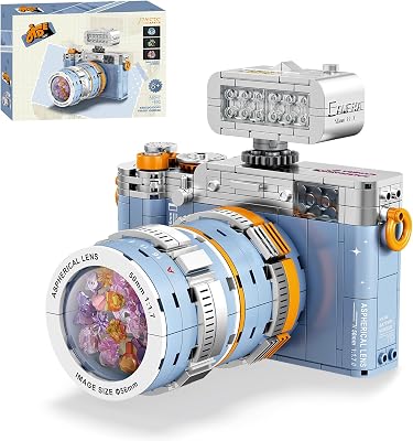 KAZI Camera Toy Building Set,Ideas Camera with Kaleidoscope Lens,Photography Gift for Boys and Girls Ages 8 Years Old and Up Who Enjoy Creative Play,Bedroom Office Decor,Valentines Day Gifts for Her