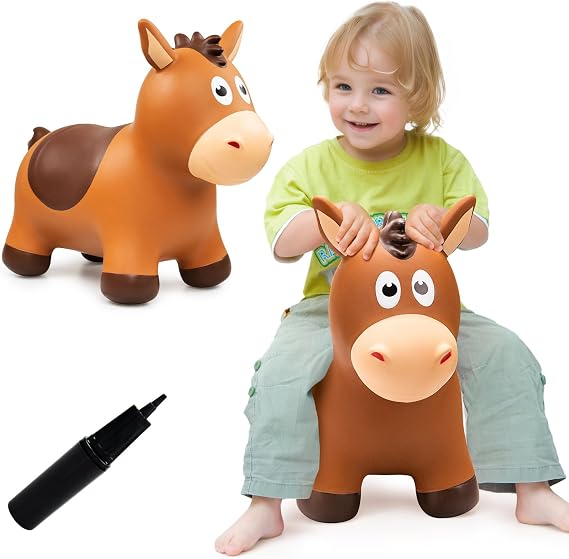 VangeBow Bouncy Horse Animal Hopper Toy for Toddlers 1-5 (Pony)