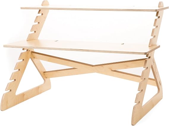 2 | Adjustable Wooden Standing Desk Converter from, Supports Two Monitors, Designed and Made in California of Sustainable Birch