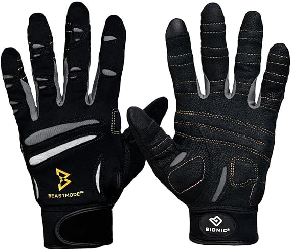 Bionic Men's Beastmode Full Finger Gym Workout Gloves