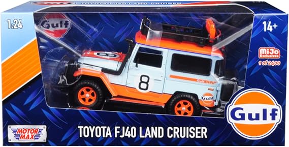 Motormax 1:24 Mijo Exclusive Toyota FJ 40 FJ40 Land Cruiser Gulf Livery #8 Limited 2,400 pcs