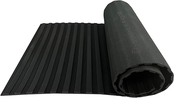Sluice Box Rubber V Matting; Gold Sluice mat for fine Gold Recovery Set; Gold Prospecting Supplies; precut trimmable Size Selection, Black/Green Color, mini Rib/Micro Rib Pattern