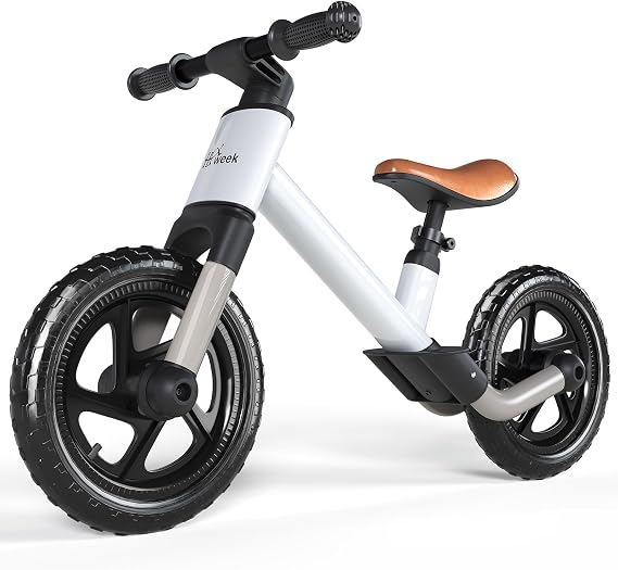 Toddler Balance Bike for 2 to 5 Year Old, Adjustable Seat Training Bike for Boys Girls, No Pedal Training Bike Best Gifts for Kids Indoor Outdoor (White)