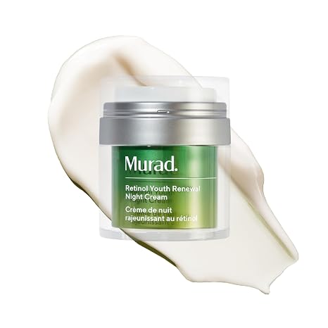 Murad Retinol Youth Renewal Night Cream - Anti-Aging Moisturizer with Retinol Tri-Active Technology and Niacinamide Gently Fights Wrinkles and Fine Lines, Boosts Radiance and Firms Skin - 1.7 Fl Oz | Anti-aging Retinol face moisturizer improves look of wrinkles, Niacinamide and Hyaluronic Acid strengthens and hydrates skin