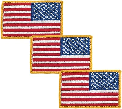 American Flag Patch 3 PK, Reversed