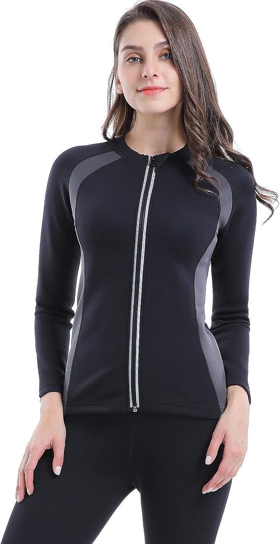 Ausom Women Cami Hot Body Shaper Long Shirt Sweat Sauna Waist Trainer Slimming Tummy Control Trimmer Fat Burner Workout Sport