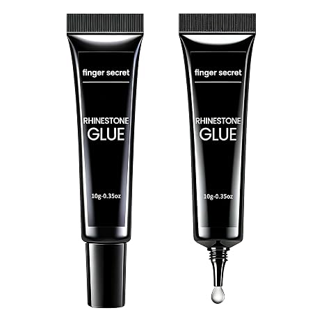 Nail Glue Rhinestone Glue 2-Pack (10g x 2) Clear Sculpting Gel for Nail Charms, Thick UV/LED Formula with Precision Tip, Easy DIY 3D Nail Art, Not for Extension