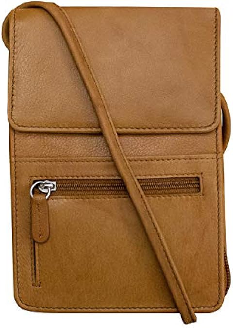 ili New York 6827 Genuine Leather Crossbody Organizer with RFID Blocking Lining | Genuine Leather