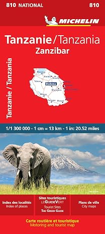 Michelin Tanzania Zanzibar Road and Tourist Map 810 (Michelin National Maps)