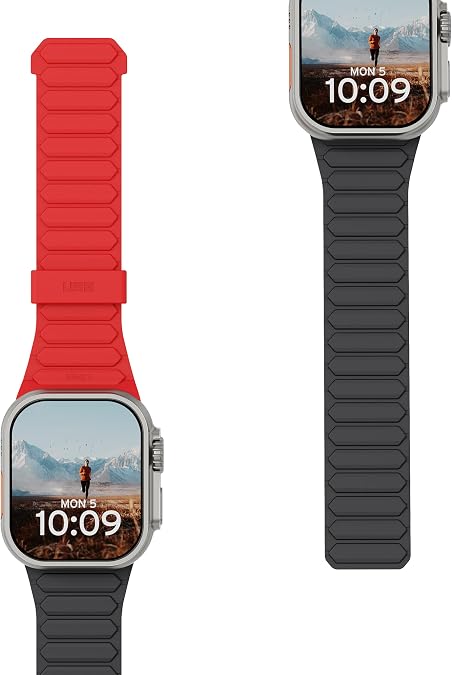 URBAN ARMOR GEAR UAG Compatible with Apple Watch Band 49/46/45/44mm & 42/41/40mm Pathfinder Silicone Double Side Reversible Magnetic Watch Strap iWatch Series Ultra 3/Ultra 2/Ultra/4-11/SE3/SE2/SE