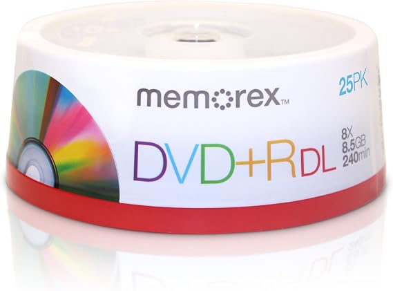 Memorex 8.5GB 8X Double Layer DVD+R 25pk Spindle