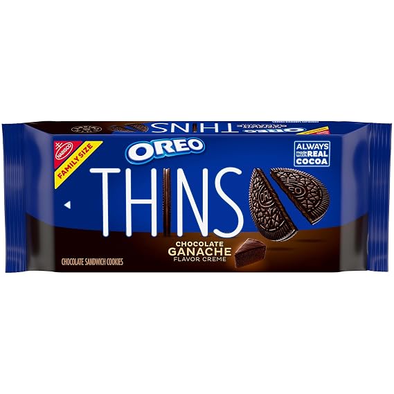 OREO Thins Chocolate Ganache Creme Chocolate Sandwich Cookies, 12.33 oz