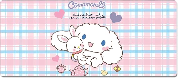 XXL Extended Gaming Mouse Pad/Mat- Large Cute Kawaii Anime Cartoon Design Mousepad for Girls and Women, Stitched Edges | 31.5"x11.8"x0.08" Dimensions (Cinnamon Pink)