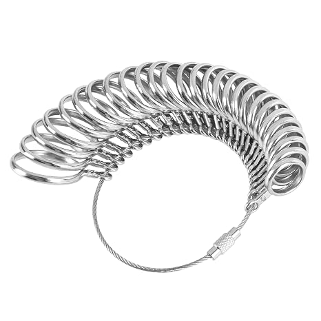 Ring Sizer Measuring Tool Stainless Steel Finger Rings Gauge 0-13 Sizing Measuring with Half Size 27 Pcs