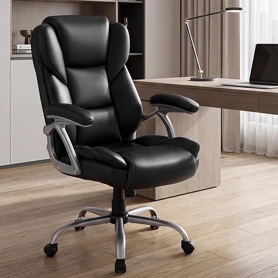 COSTWAY Executive Office Chair with High Back and Thickened Seat Cushion